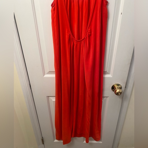 Toupy Paris Silk Long Red Dress - Picture 4 of 5